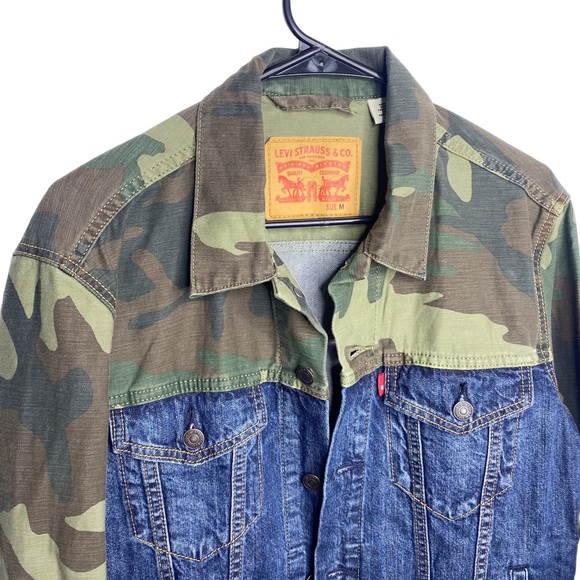 Levi's Men's Camo Color-block Denim Jacket medium - Picture 4 of 5